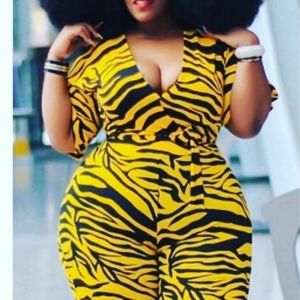 Yellow Tiger Stripe Romper